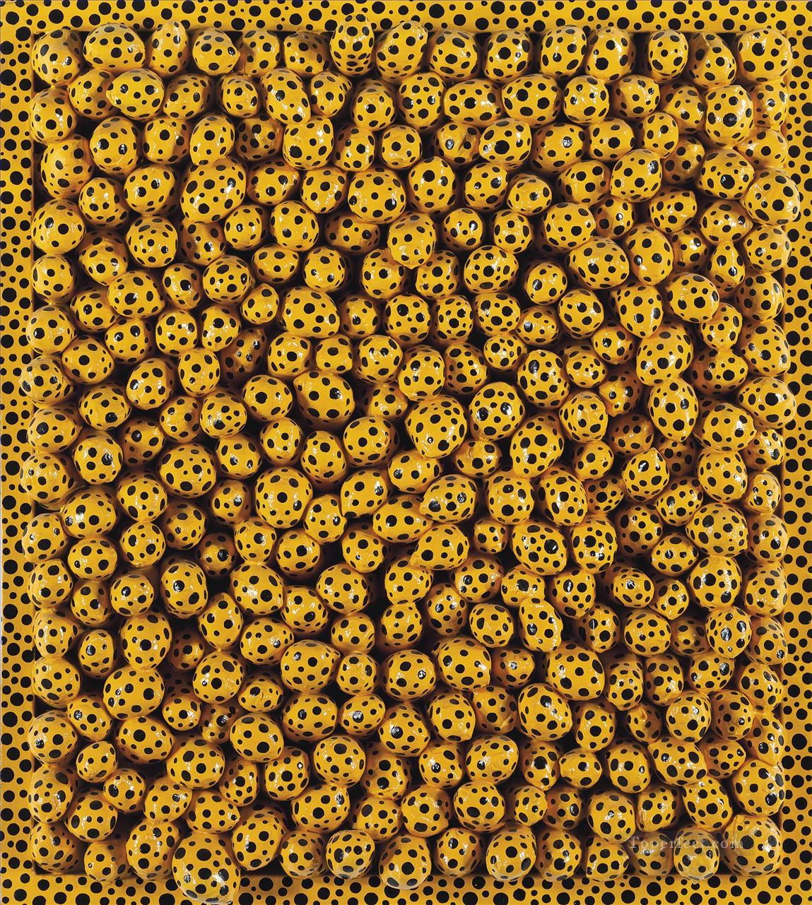 Yellow Dots A Yayoi Kusama Japanese Oil Paintings
